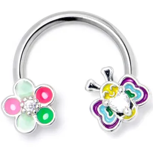 16 Gauge 3/8 Clear CZ Gem Butterfly Love Bug Horseshoe Circular Barbell