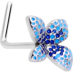 20 Gauge 7mm Glamour Butterfly L Shape Nose Ring
