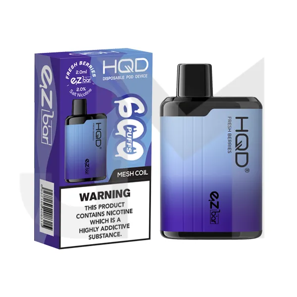 20mg HQD EZ Bar Disposable Vape Device 600 Puffs