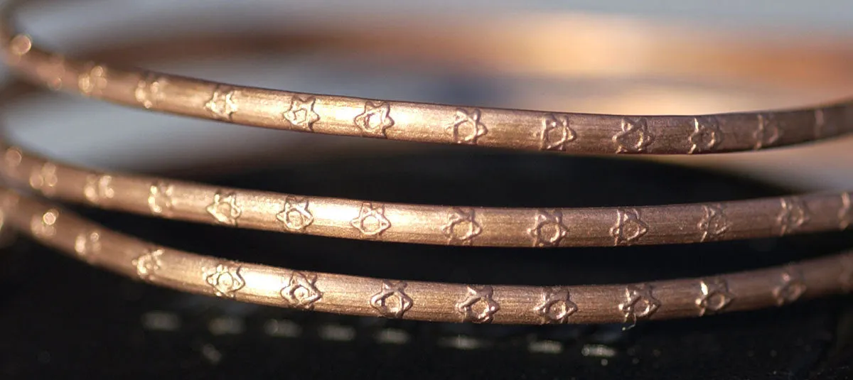2.2mm Star of David design ring wire, textured metal strip for soldering