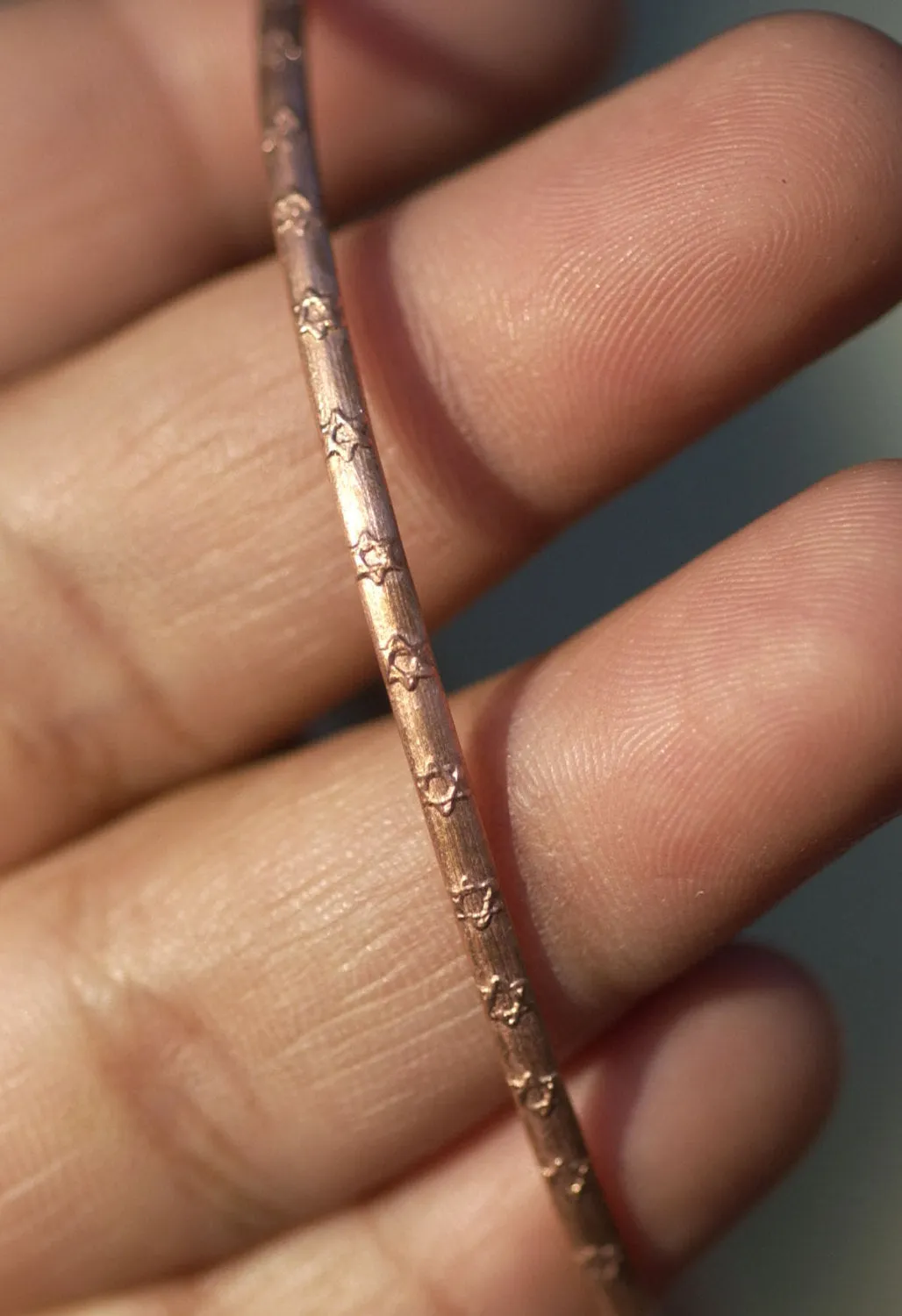 2.2mm Star of David design ring wire, textured metal strip for soldering