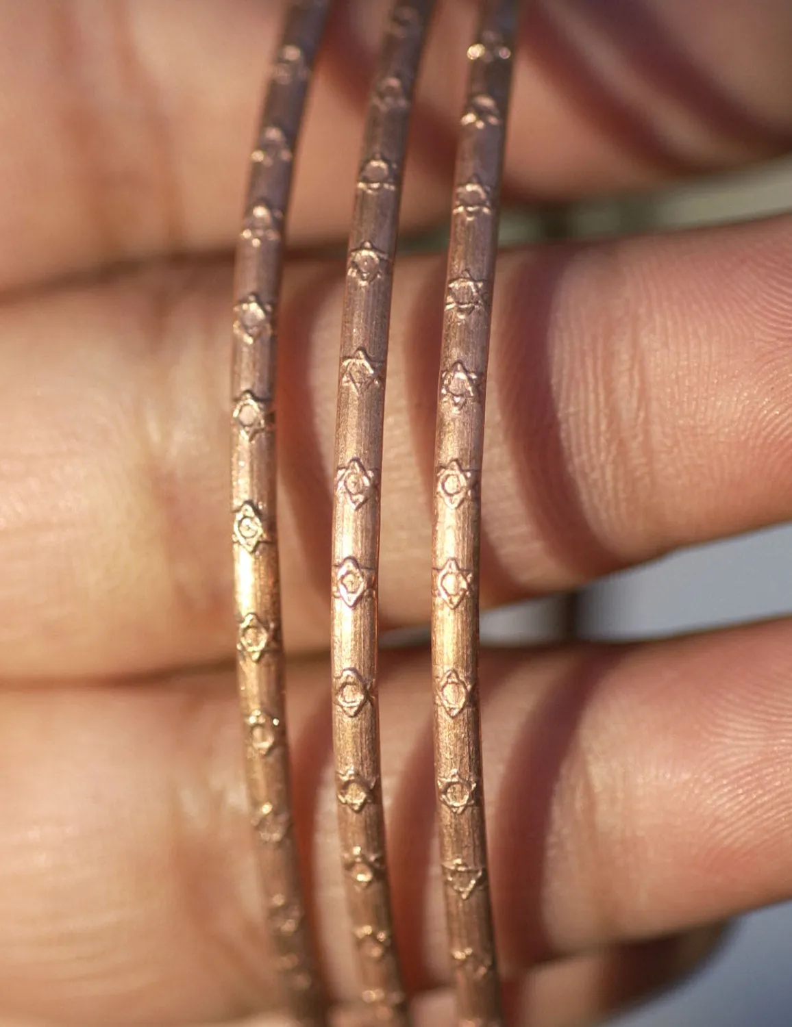 2.2mm Star of David design ring wire, textured metal strip for soldering