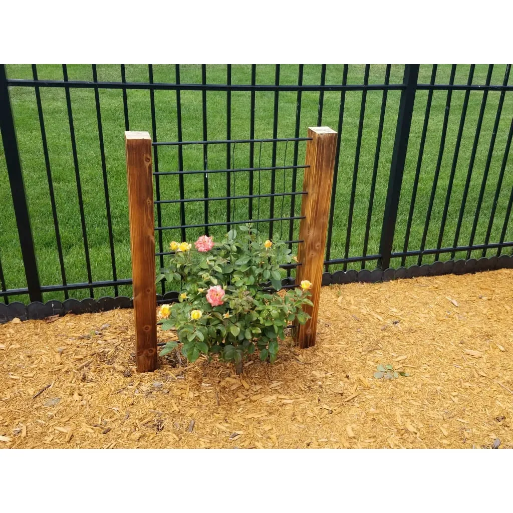 3-Ft High Sturdy Dark Wood and Steel Trellis