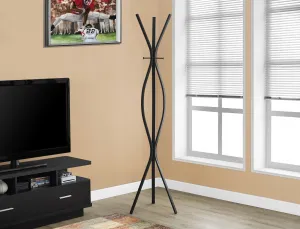 72"H BLACK METAL CONTEMPORARY STYLE COAT RACK