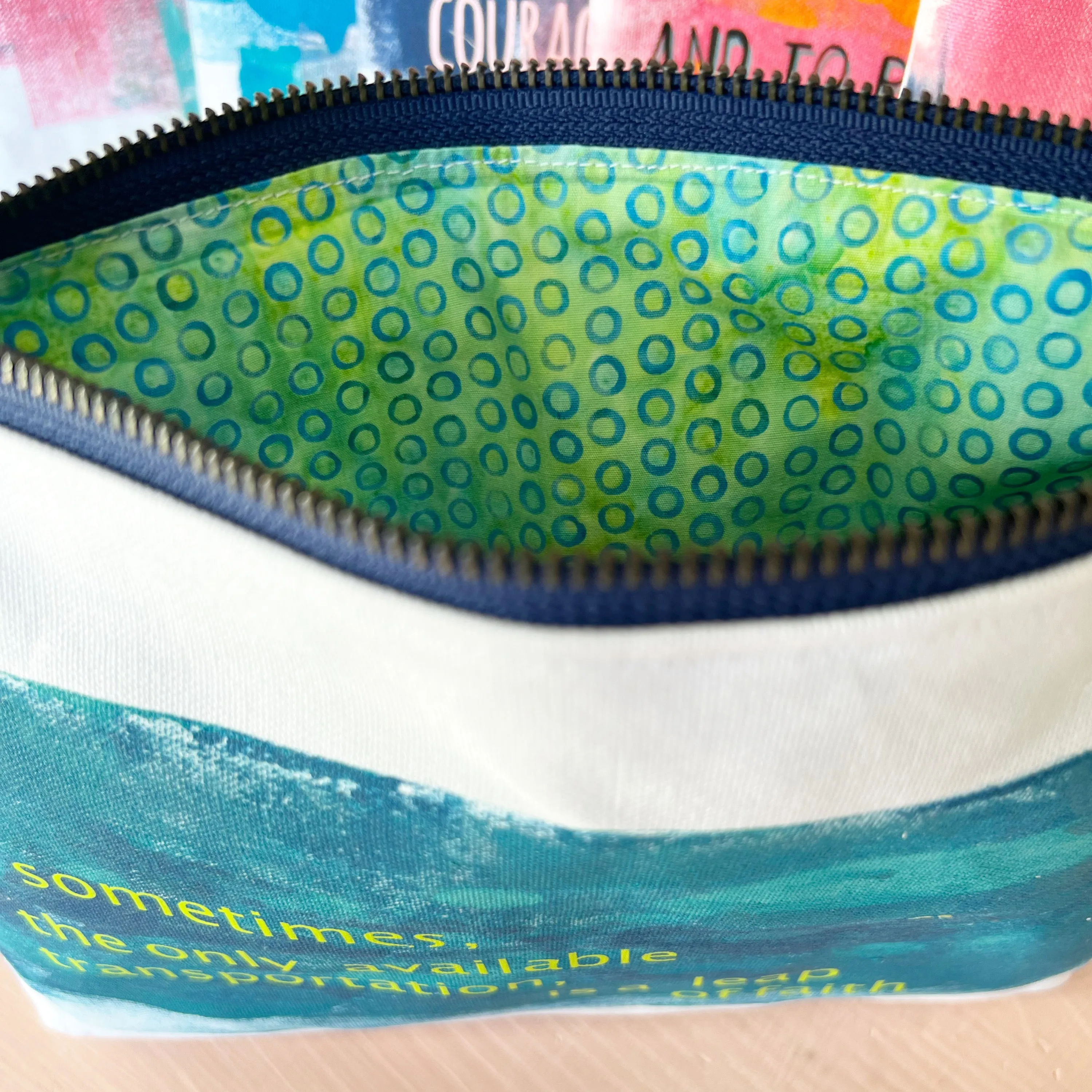 a leap of faith - canvas art zip bag