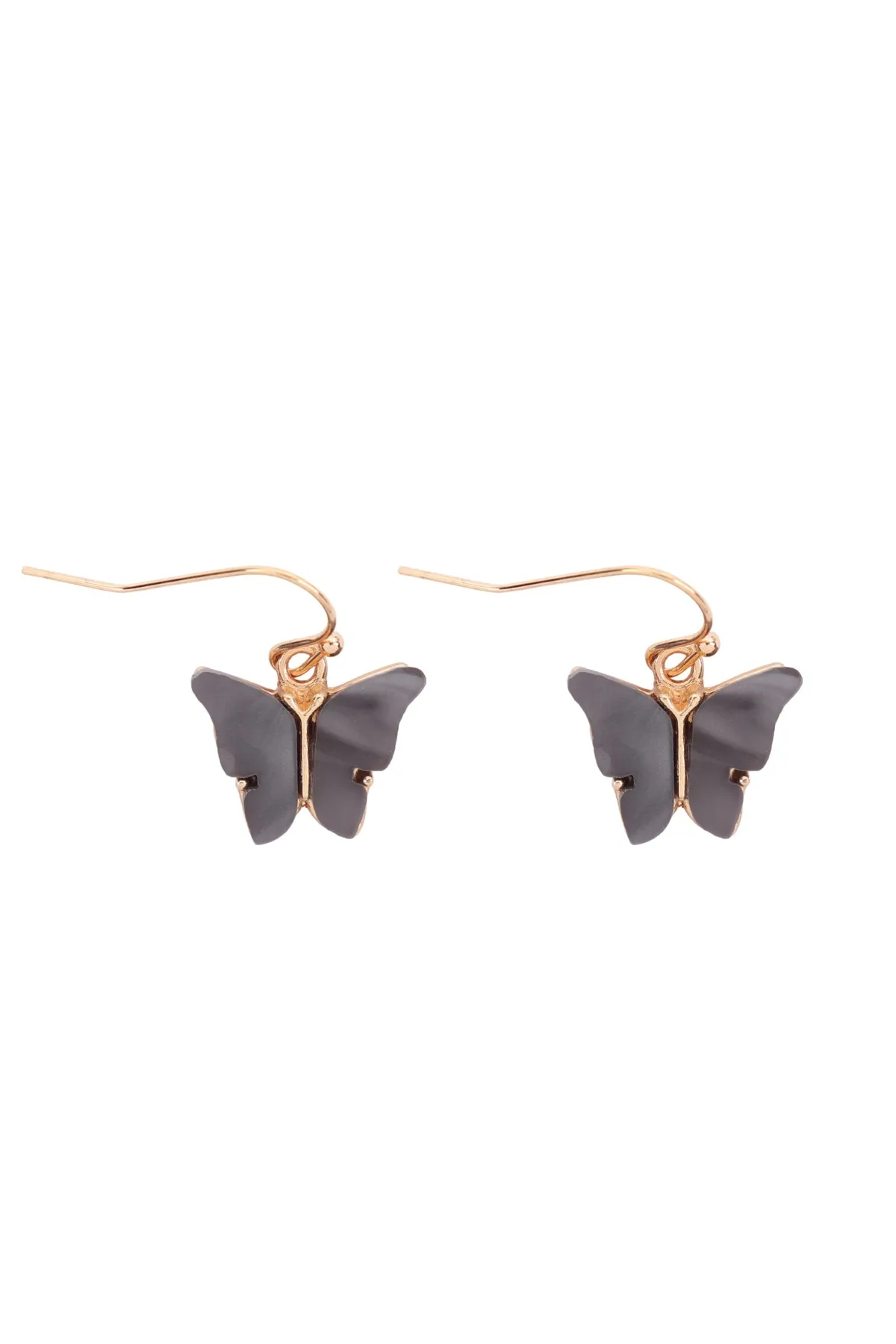 ACRYLIC BUTTERFLY FISH HOOK EARRINGS