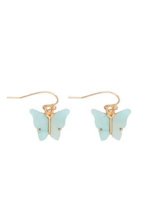 ACRYLIC BUTTERFLY FISH HOOK EARRINGS