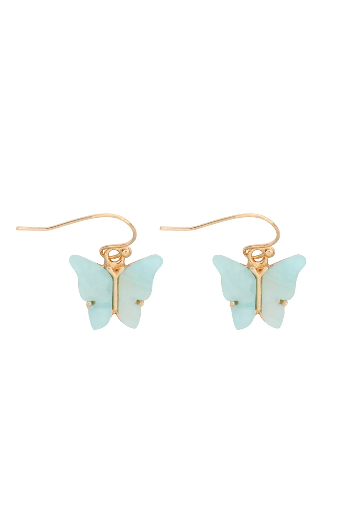 ACRYLIC BUTTERFLY FISH HOOK EARRINGS