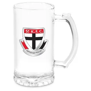 AFL STEIN WITH METAL BADGE ST KILDA SAINTS
