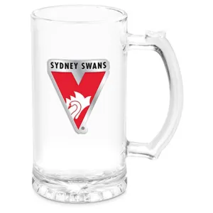 AFL STEIN WITH METAL BADGE SYDNEY SWANS