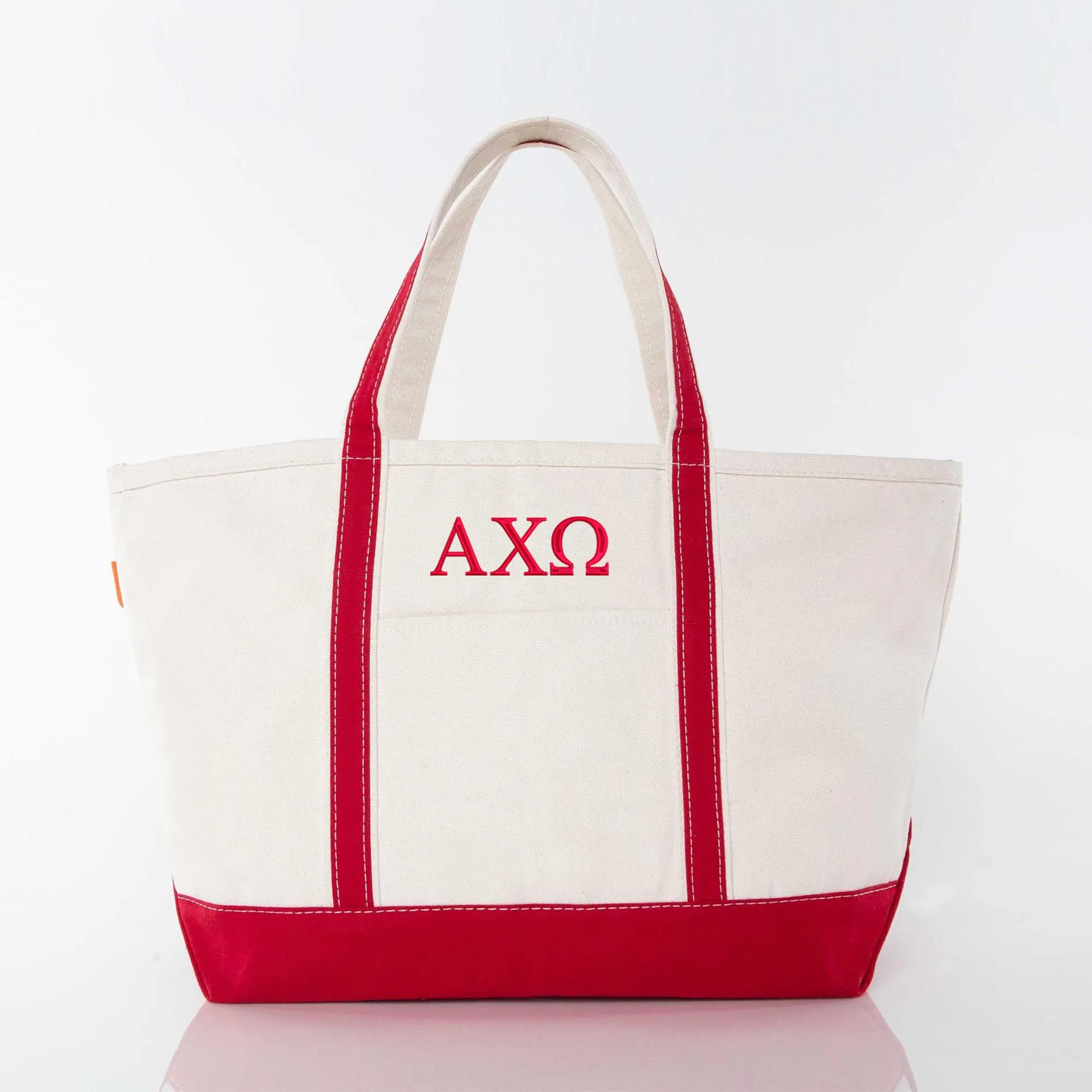 Alpha Chi Omega Large Canvas Tote Bag