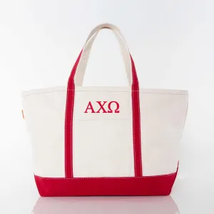 Alpha Chi Omega Large Canvas Tote Bag
