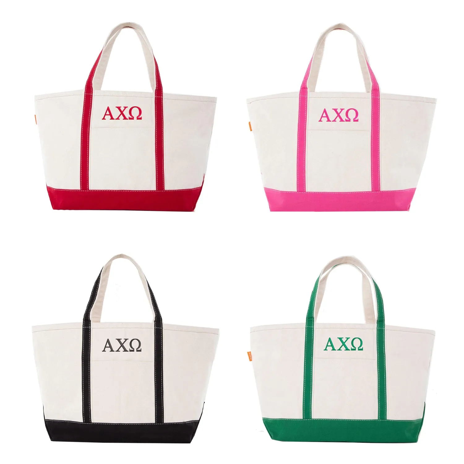 Alpha Chi Omega Large Canvas Tote Bag