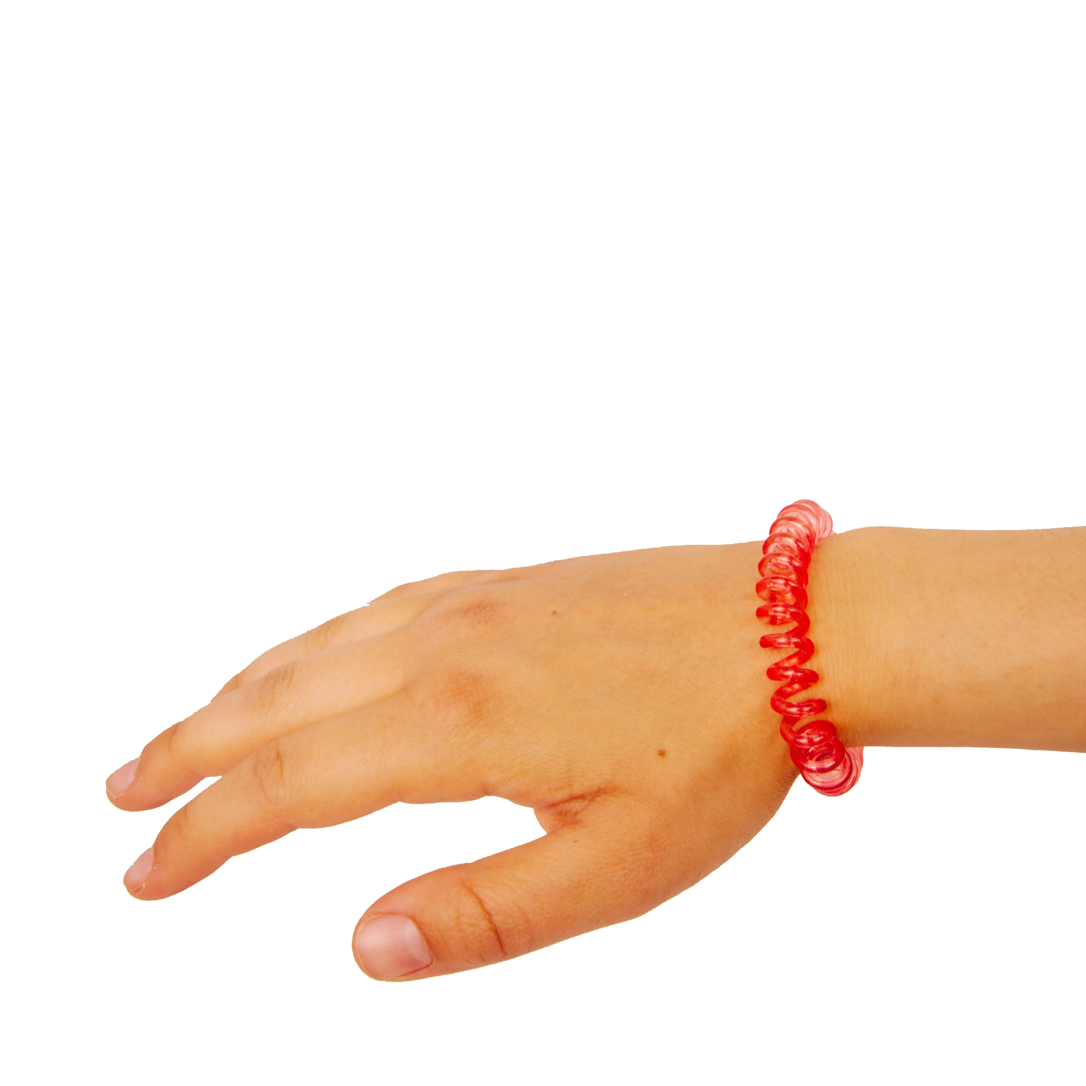 Amelia Beauty Products 8 Small Elastic Hair Coils, 1.5in Diameter Thick Spiral Hair Ties, Gentle on Hair, Strong Hold and Minimizes Dents and Creases, Red