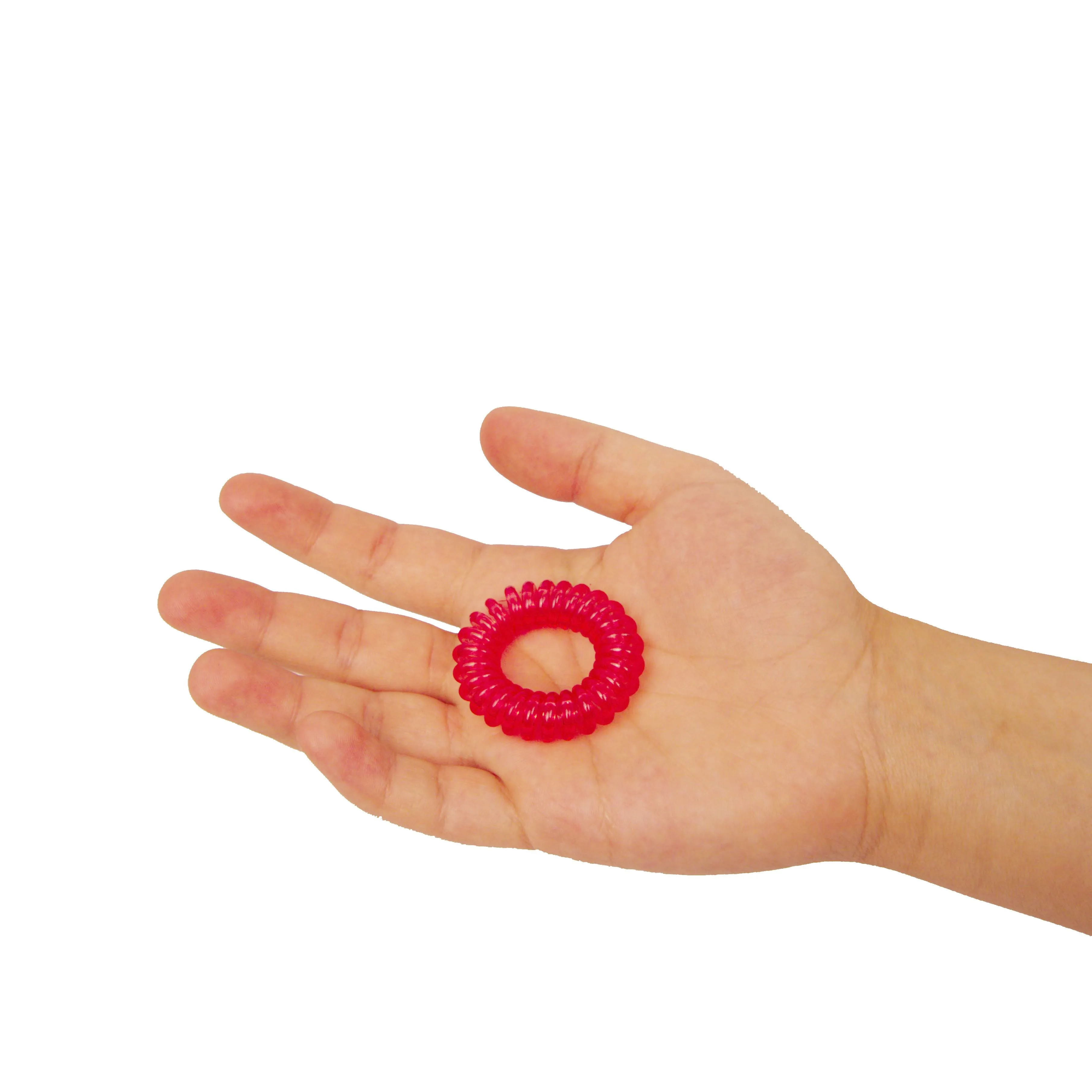 Amelia Beauty Products 8 Small Elastic Hair Coils, 1.5in Diameter Thick Spiral Hair Ties, Gentle on Hair, Strong Hold and Minimizes Dents and Creases, Red