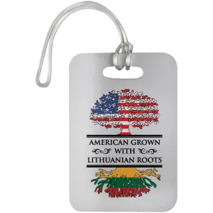American Grown Lithuanian Roots - Luggage Bag Tag