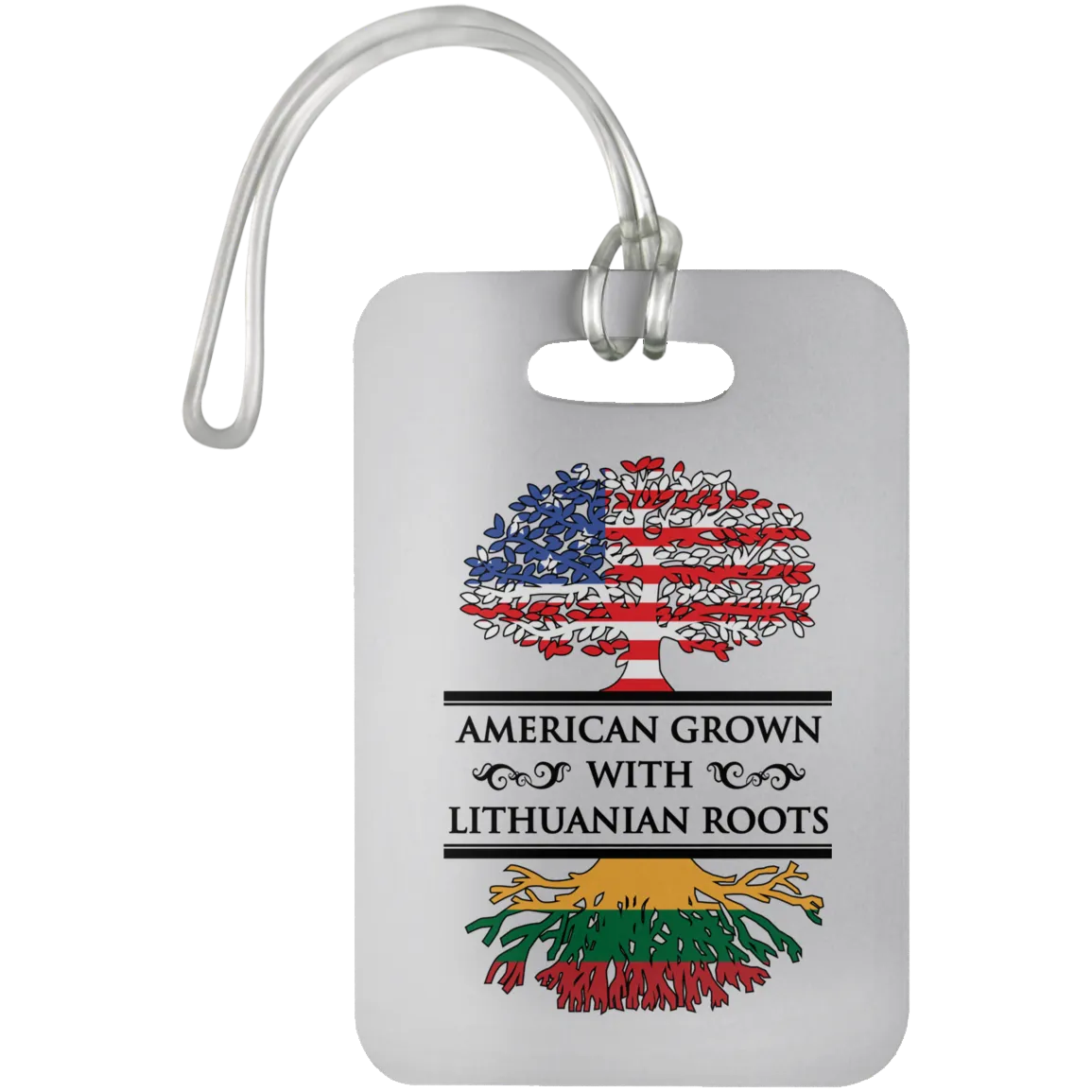 American Grown Lithuanian Roots - Luggage Bag Tag