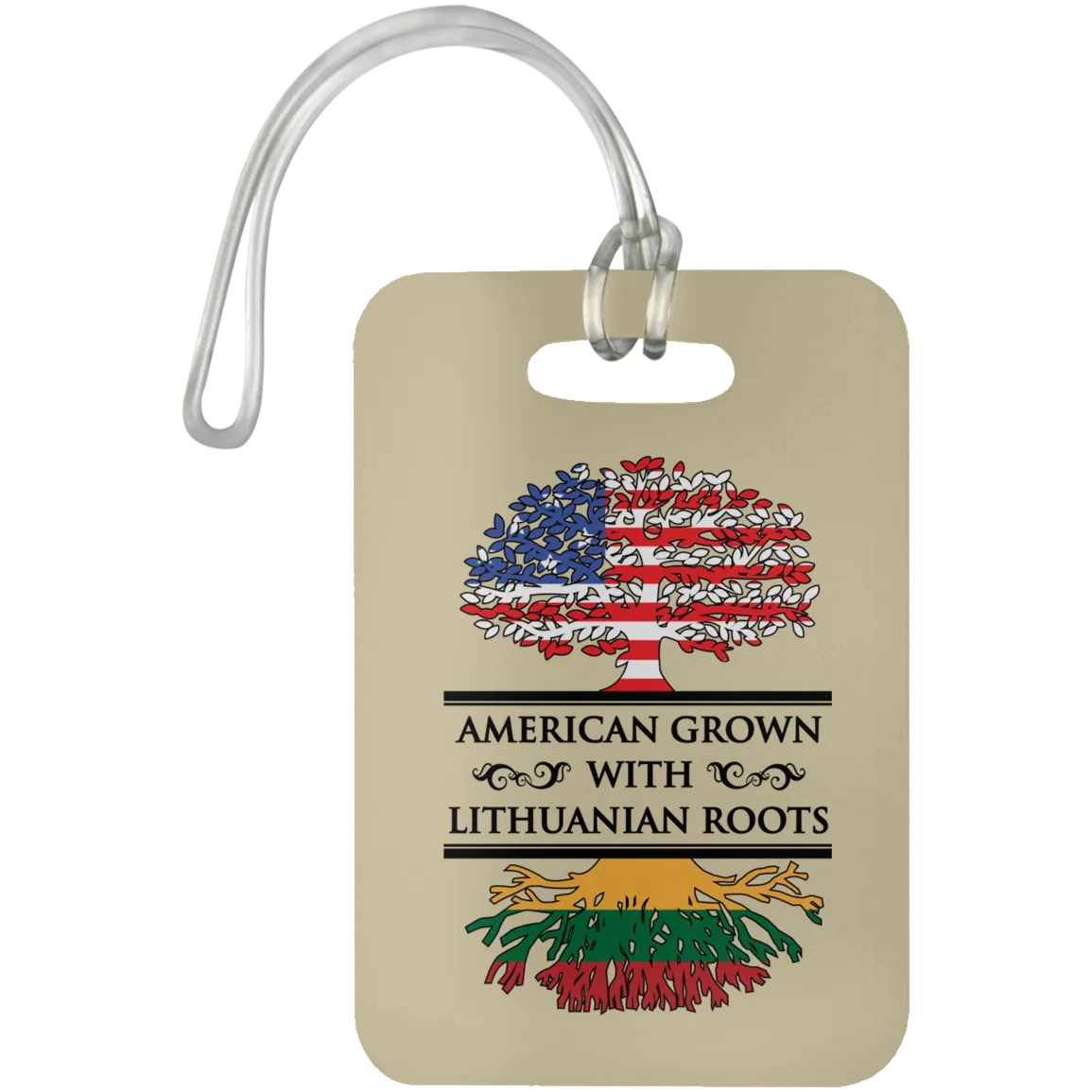 American Grown Lithuanian Roots - Luggage Bag Tag