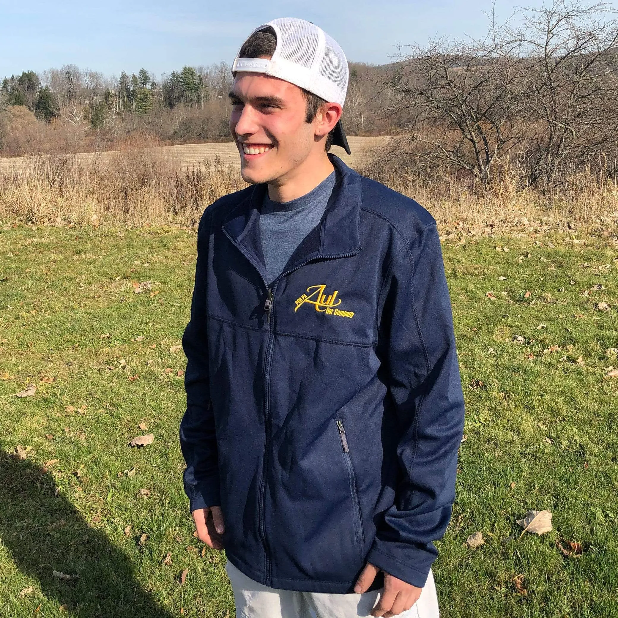 Aul Bat Co. Navy Zip Up Fleece