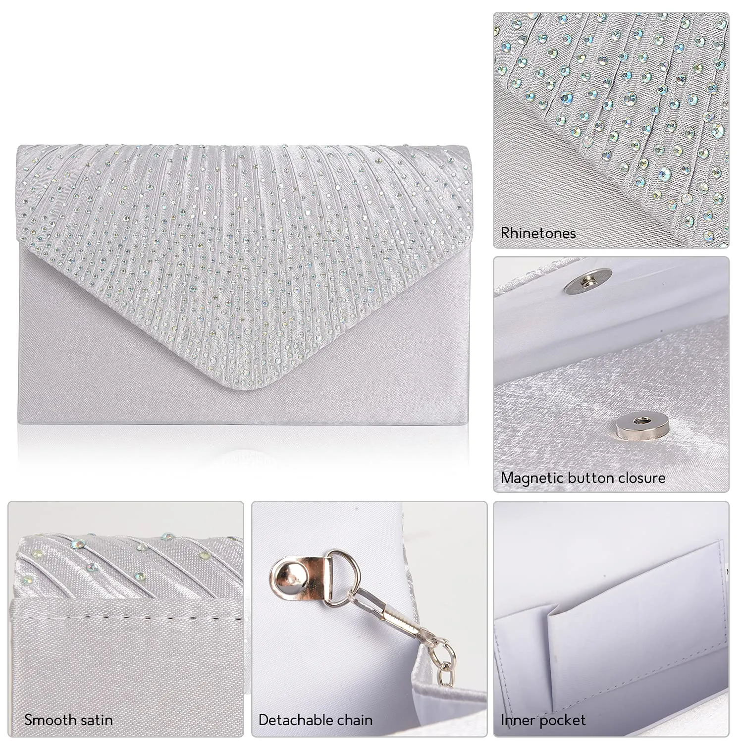 BBjinronjy Crossbody Purse, Evening Clutch Purse for Wedding Party Cocktail & Prom