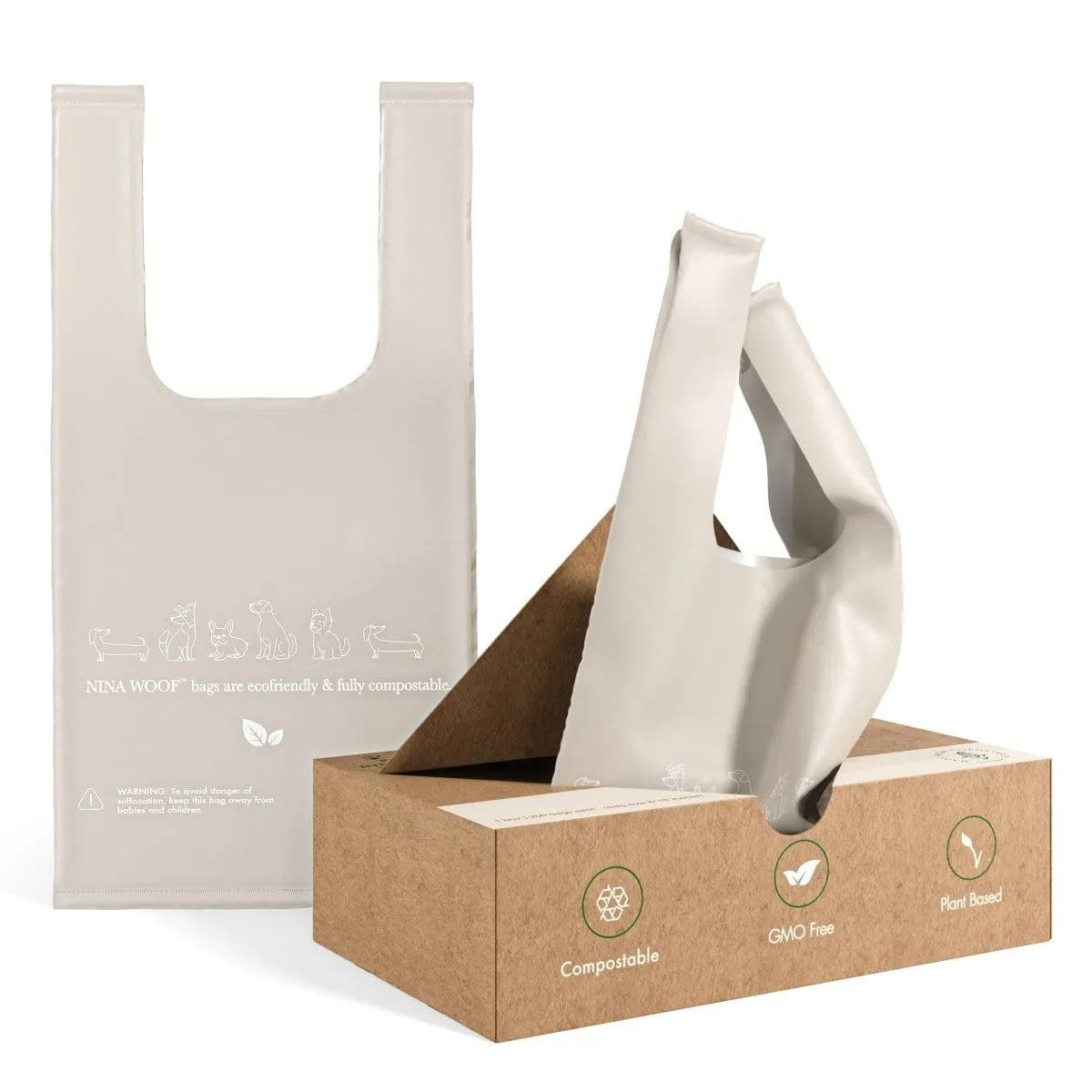 Biodegradable and Compostable Waste Bags with Handles | 200 Bags