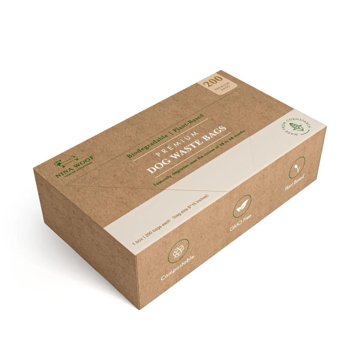Biodegradable and Compostable Waste Bags with Handles | 200 Bags