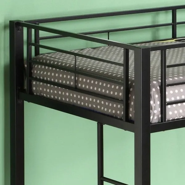 Black Metal Twin over Full-size Futon Bunk Bed Frame