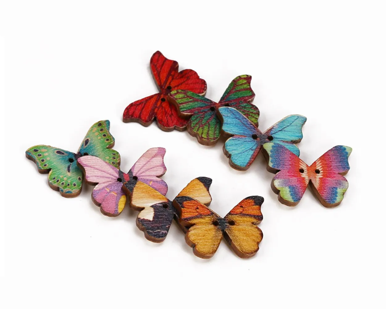 Butterfly Sewing Buttons 50 Pieces Wooden Buttons 2 Hole Buttons