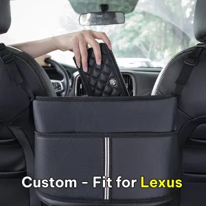 Car Purse Holder for Car Handbag Holder Between Seats Premium PU Leather, Custom Fit For Car, Hanging Car Purse Storage Pocket Back Seat Pet Barrier WAFJ223