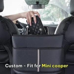 Car Purse Holder for Car Handbag Holder Between Seats Premium PU Leather, Custom Fit For Car, Hanging Car Purse Storage Pocket Back Seat Pet Barrier WAMT223