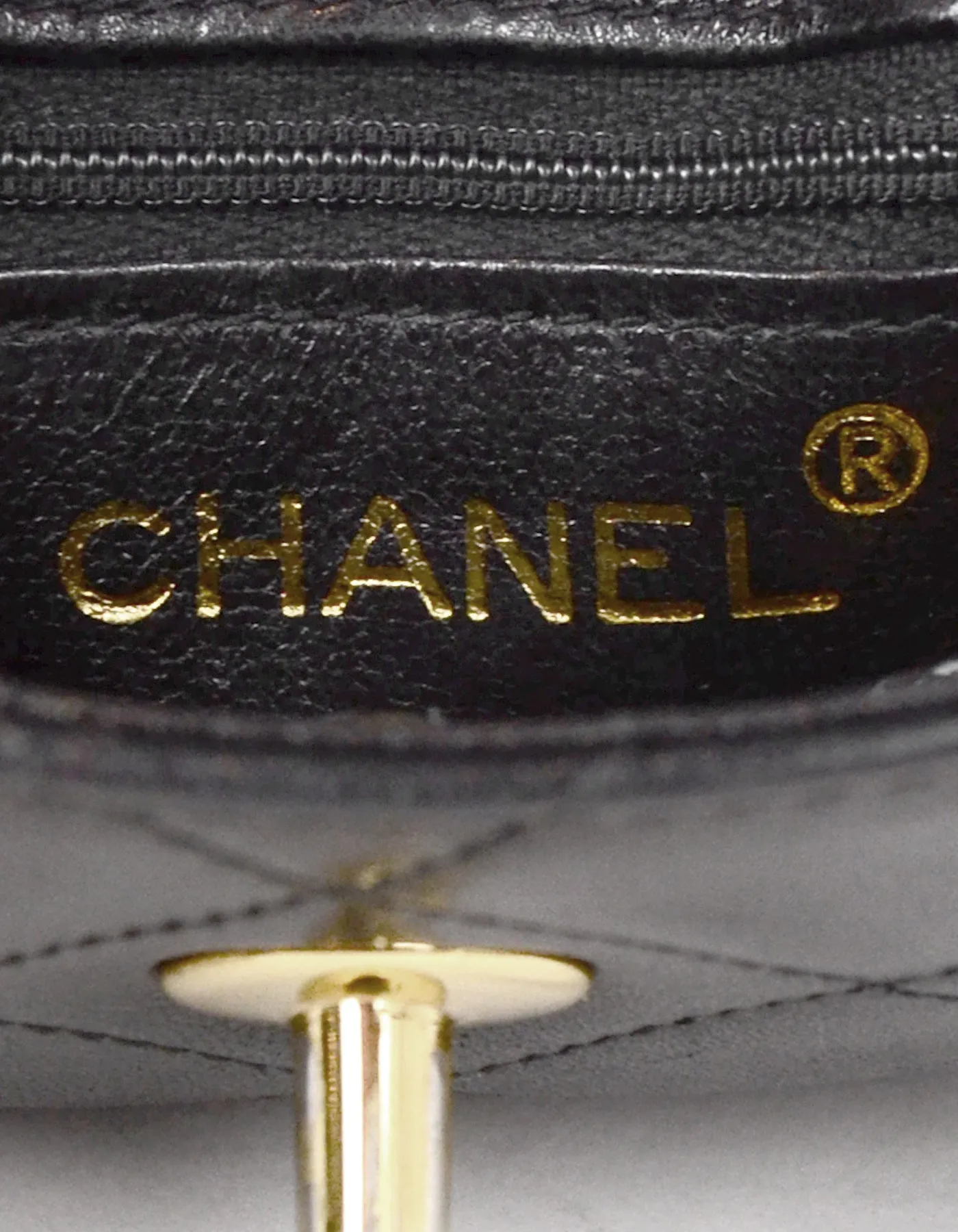Chanel '90s Black Lambskin Quilted Belt Bag sz 75/30"
