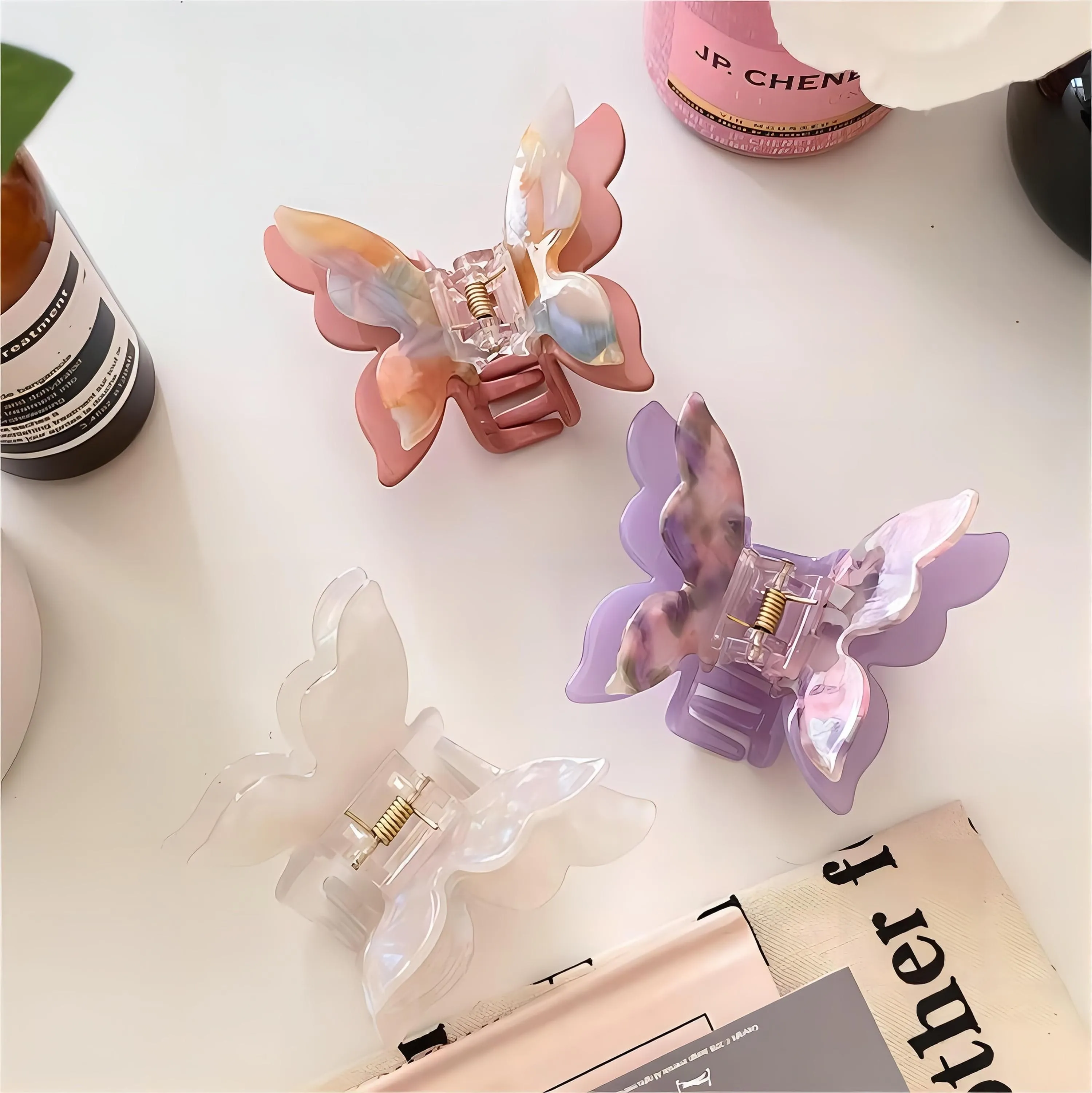 Chic Colorful Duo Butterfly Chignon Claw Clip Hair Clip