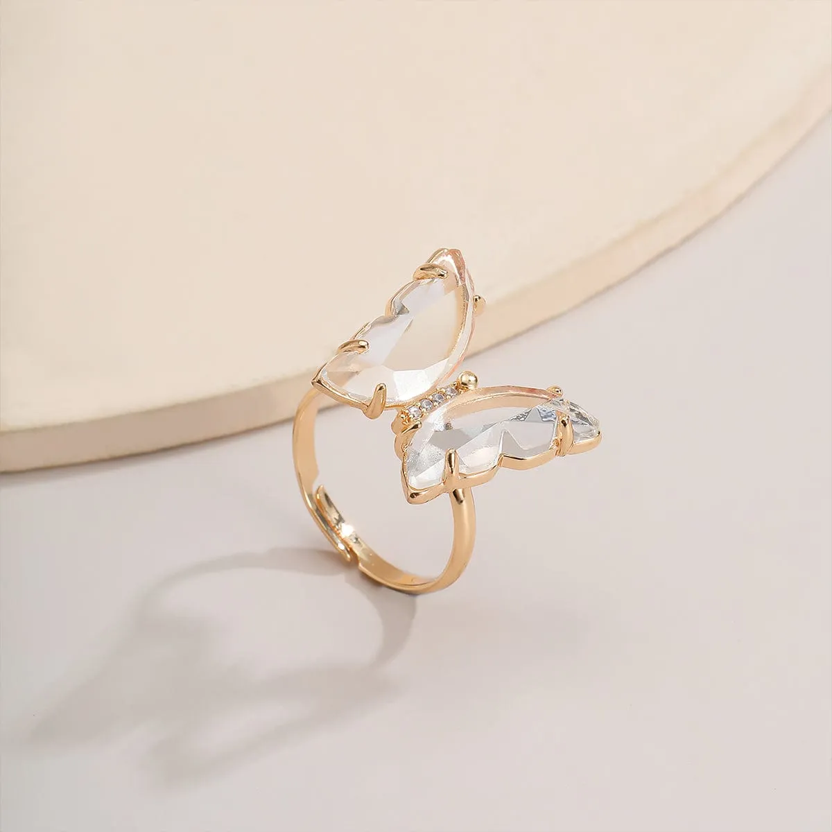 Chic Colorful Zirconia Butterfly Ring