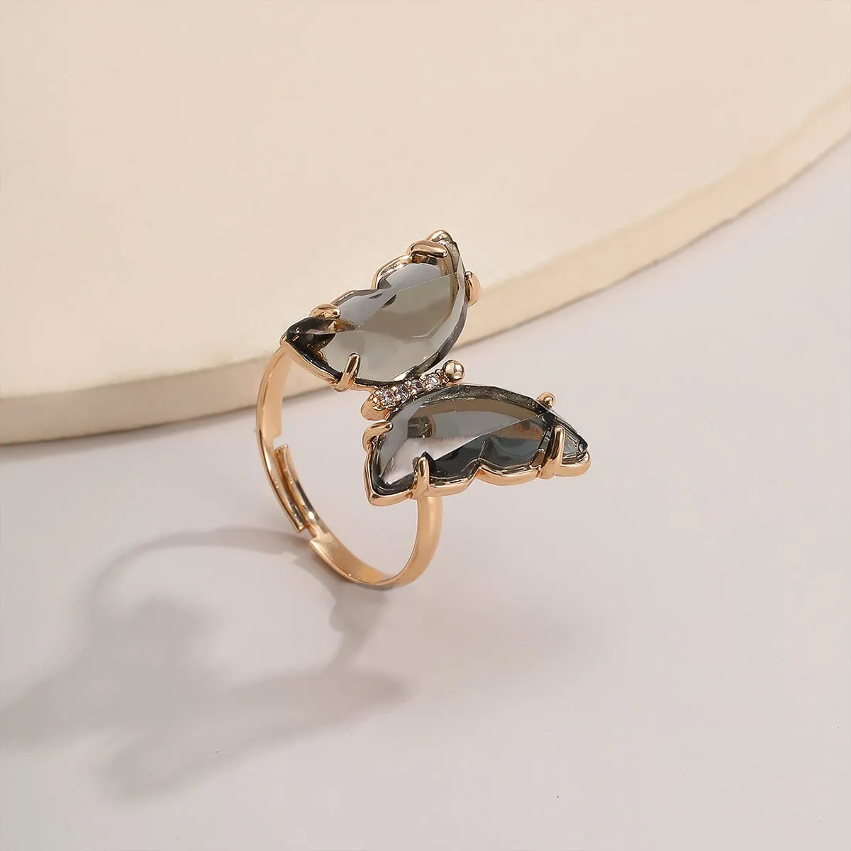 Chic Colorful Zirconia Butterfly Ring