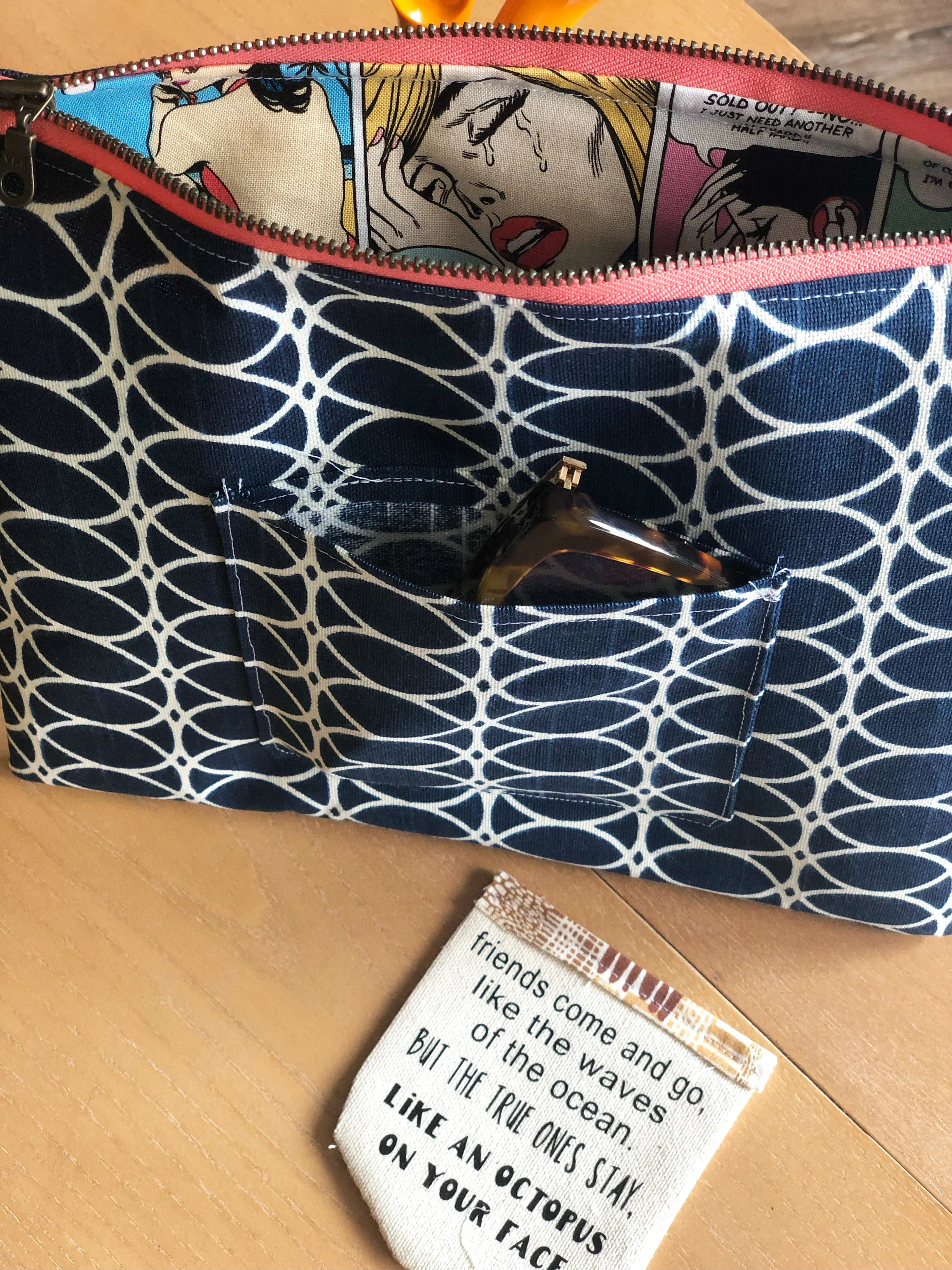 clever pocket - canvas zip bag