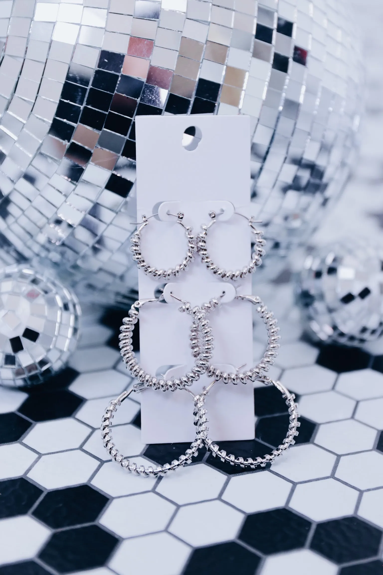 Coil Wrapped Hoop Trio Earring Set - S