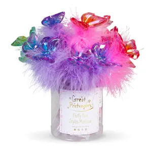 Colorful Butterfly Gem Fluffy Pen