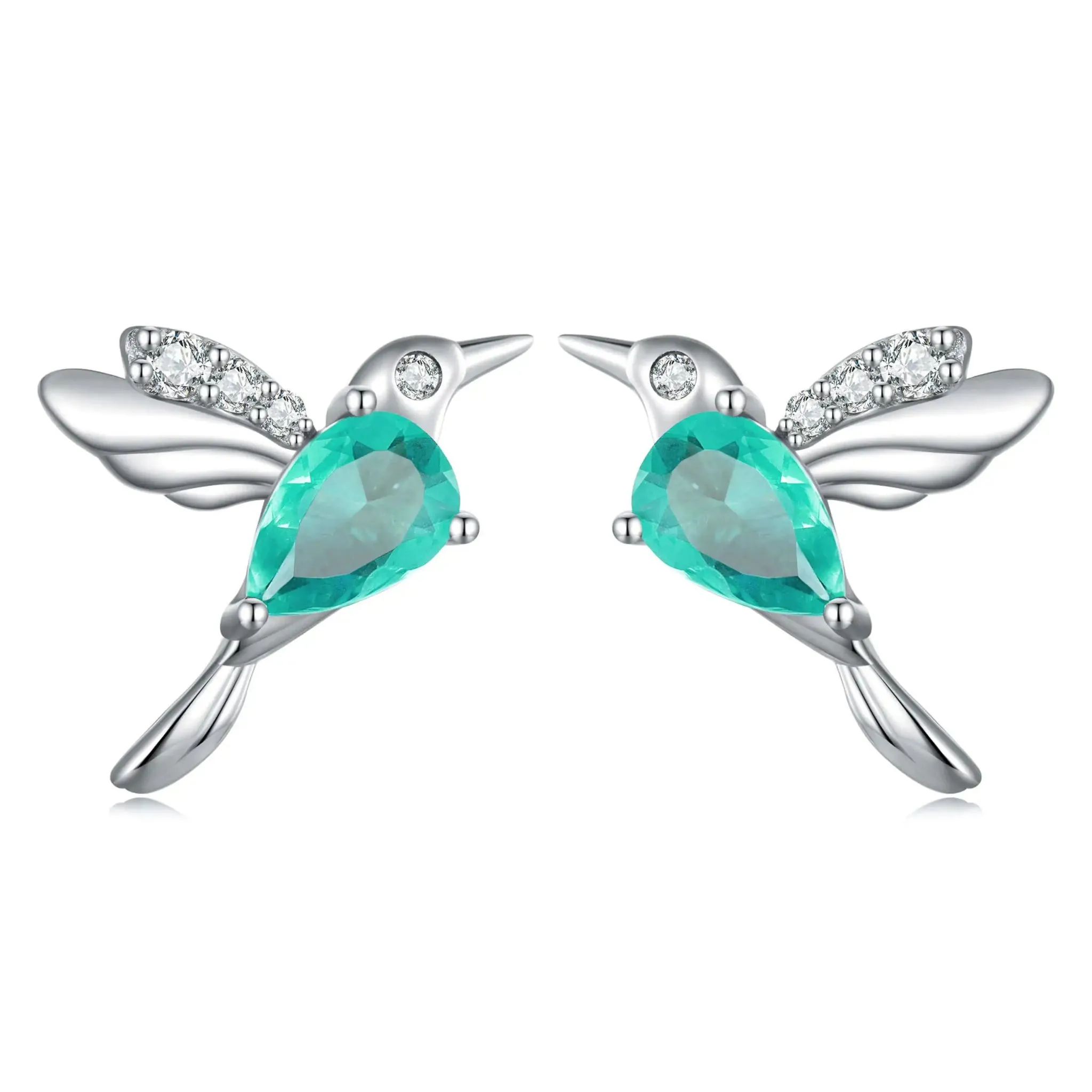 Colorful Diamond Butterfly Stud Earrings