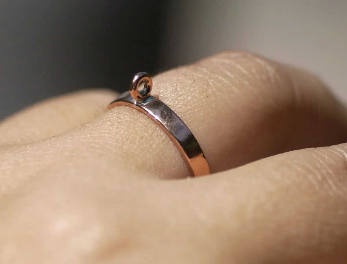 Copper Handmade Ring with 1 Loop 100% Copper Handmade - Size 8 Handmade Ring Blanks, DIY Ring