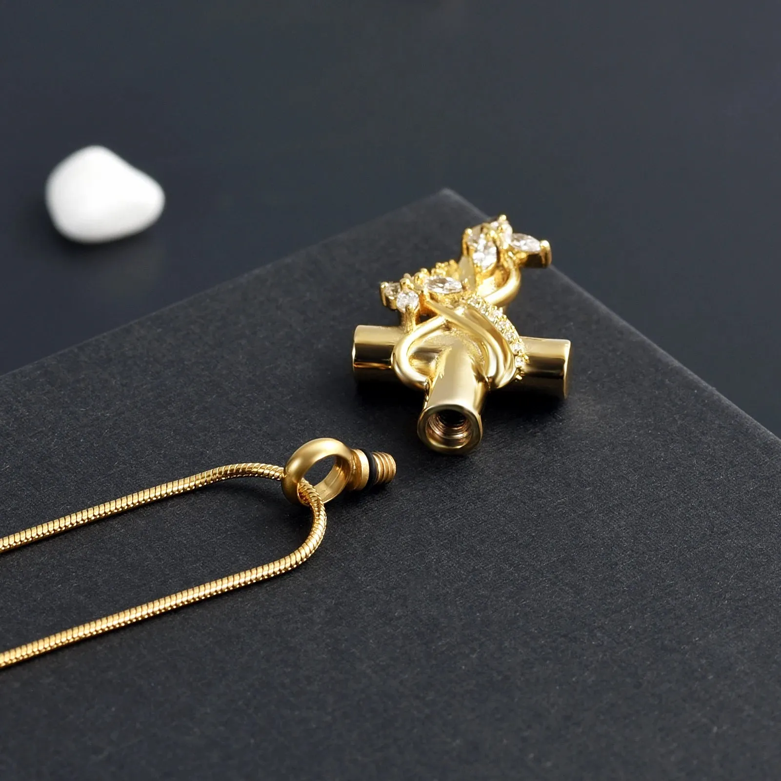 Cross & Butterflies Cremation Necklace