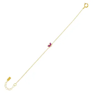 CZ Colored Butterfly Bracelet