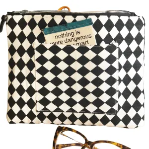 diamond pocket - canvas zip bag
