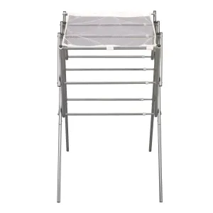 Expandable Indoor Clothes Laundry Drying Rack in Silver Metal