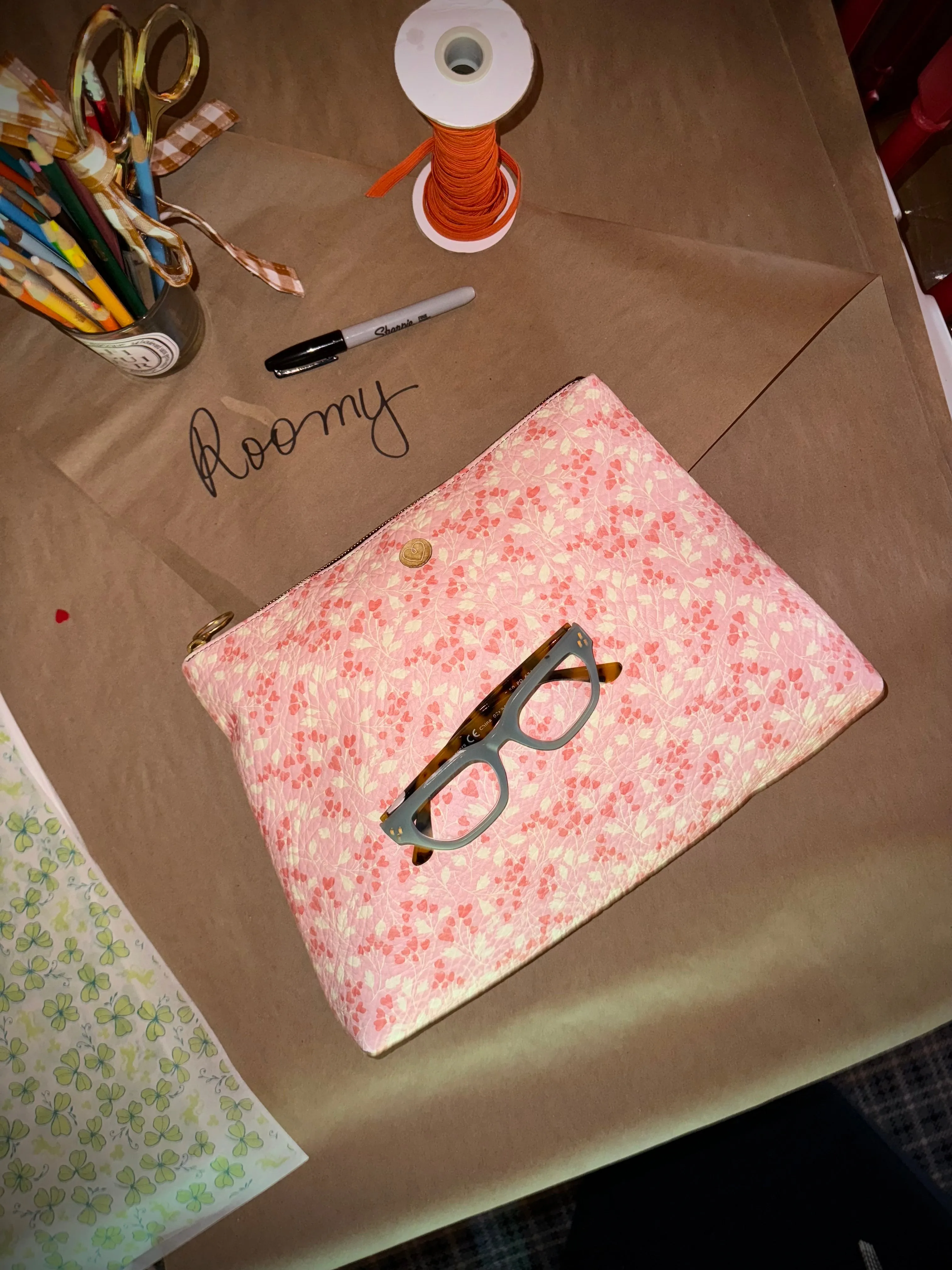 FAIT Á MAIN x TDT Leather Pouches, DRAB STAR