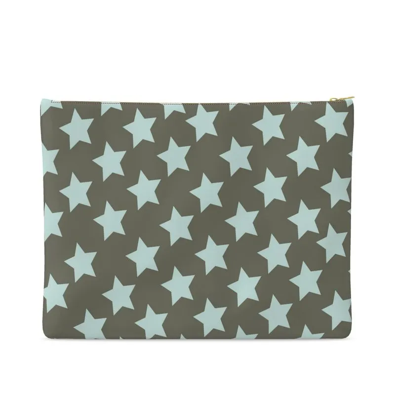 FAIT Á MAIN x TDT Leather Pouches, DRAB STAR