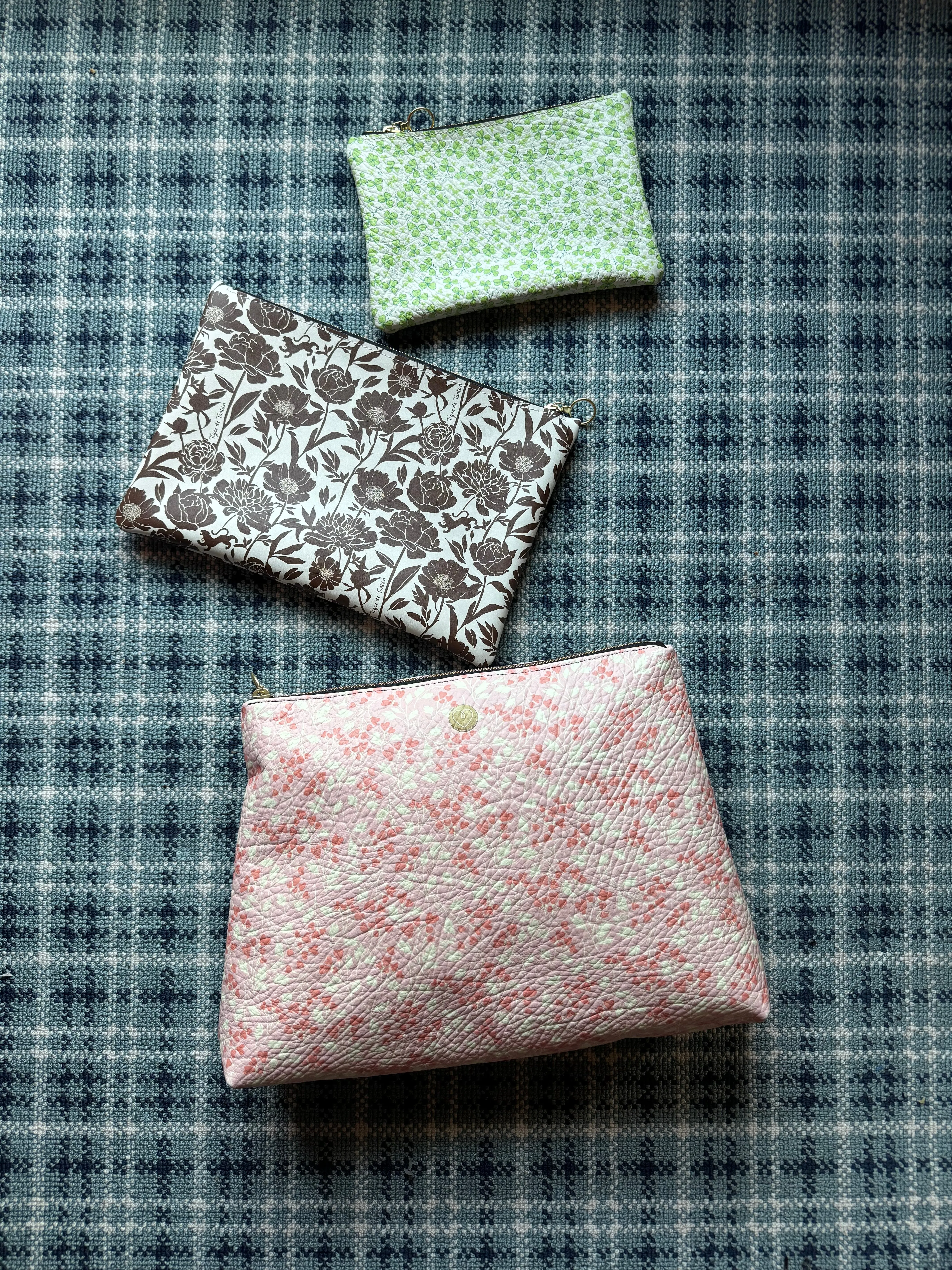 FAIT Á MAIN x TDT Leather Pouches, DRAB STAR
