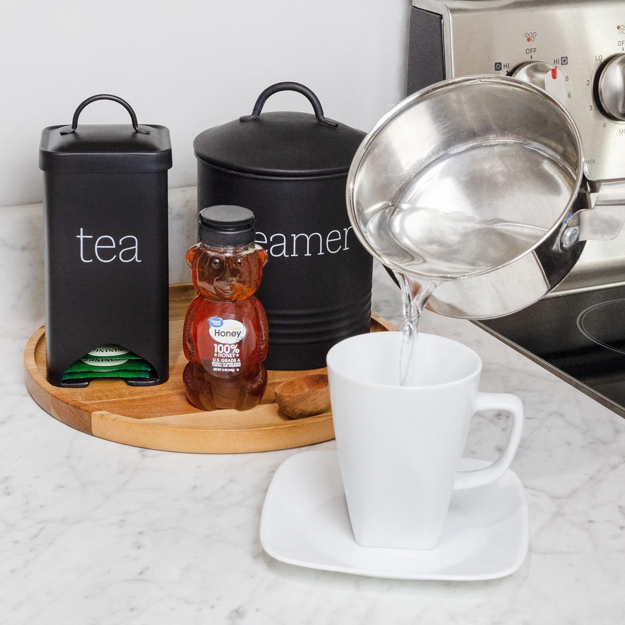 Farmhouse Enamelware Tea Bag Holder (Black, Case of 30)