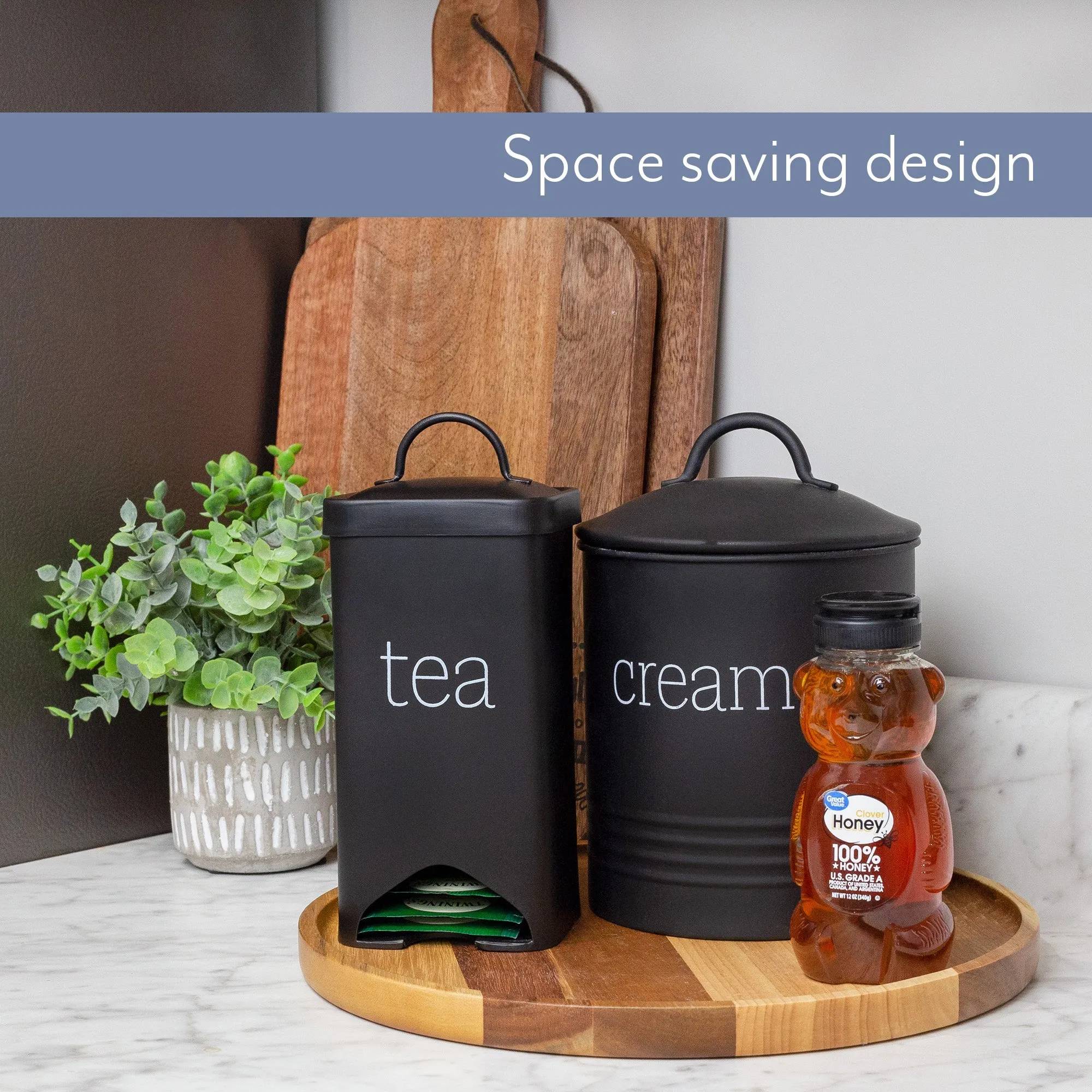 Farmhouse Enamelware Tea Bag Holder (Black, Case of 30)