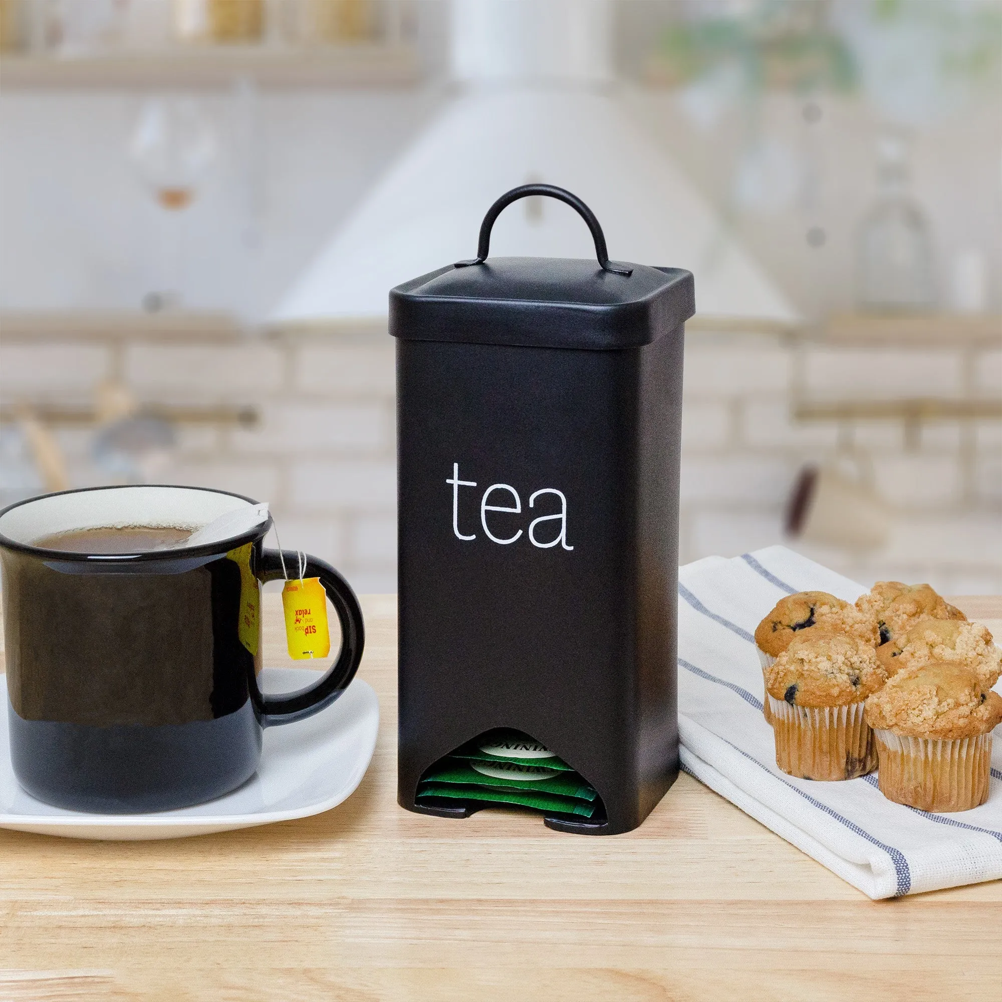 Farmhouse Enamelware Tea Bag Holder (Black, Case of 30)