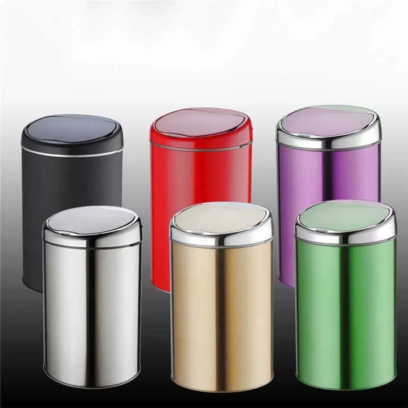 Fashion 6L Inductive Type Trash Can Intelligence Smart Sensor Automatic Kitchen and Toilet Rubbish Bin Stainless Steel Waste Bin